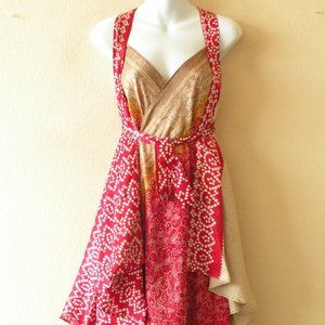 M4648 Silk 30" Reversible Magic Mini Wrap Skirt Tube Top